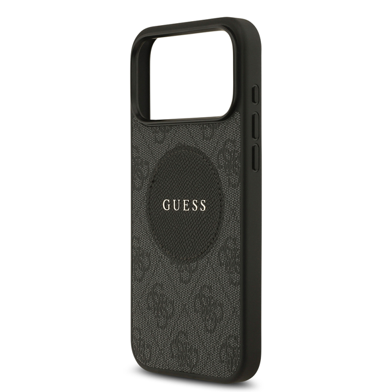 Apple iPhone 17 Pro Max Kılıf Guess Orjinal Lisanslı M-safe Şarj Özellikli Yazı Logolu Circle Classic Kapak - 15