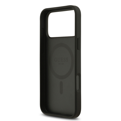 Apple iPhone 17 Pro Max Kılıf Guess Orjinal Lisanslı M-safe Şarj Özellikli Yazı Logolu Circle Classic Kapak - 16