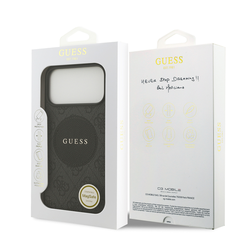 Apple iPhone 17 Pro Max Kılıf Guess Orjinal Lisanslı M-safe Şarj Özellikli Yazı Logolu Circle Classic Kapak - 24