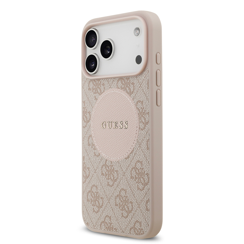 Apple iPhone 17 Pro Max Kılıf Guess Orjinal Lisanslı M-safe Şarj Özellikli Yazı Logolu Circle Classic Kapak - 17