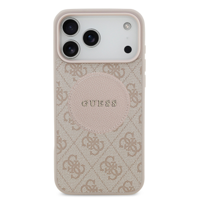 Apple iPhone 17 Pro Max Kılıf Guess Orjinal Lisanslı M-safe Şarj Özellikli Yazı Logolu Circle Classic Kapak - 18
