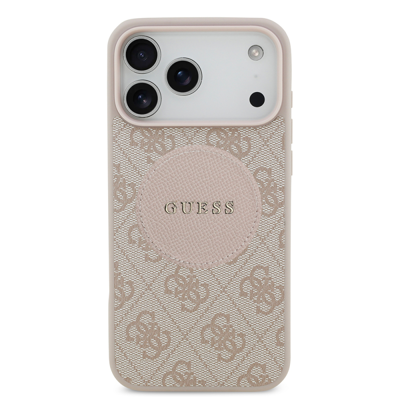 Apple iPhone 17 Pro Max Kılıf Guess Orjinal Lisanslı M-safe Şarj Özellikli Yazı Logolu Circle Classic Kapak - 18
