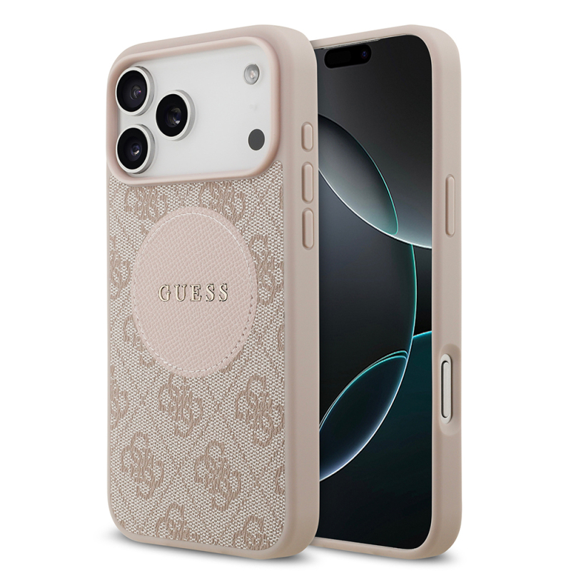 Apple iPhone 17 Pro Max Kılıf Guess Orjinal Lisanslı M-safe Şarj Özellikli Yazı Logolu Circle Classic Kapak - 4