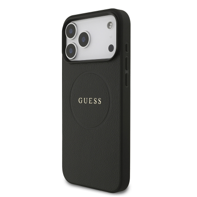 Apple iPhone 17 Pro Max Kılıf Guess Orjinal Lisanslı M-safe Şarj Özellikli Yazı Logolu PU Deri Kapak - 3