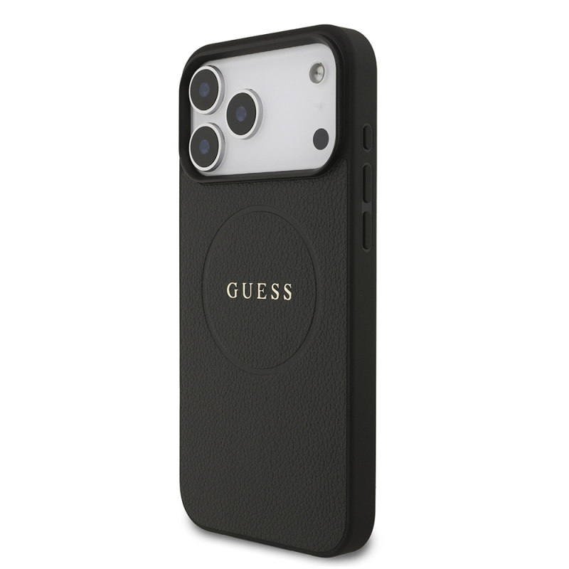 Apple iPhone 17 Pro Max Kılıf Guess Orjinal Lisanslı M-safe Şarj Özellikli Yazı Logolu PU Deri Kapak - 3
