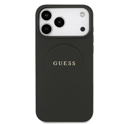 Apple iPhone 17 Pro Max Kılıf Guess Orjinal Lisanslı M-safe Şarj Özellikli Yazı Logolu PU Deri Kapak - 4