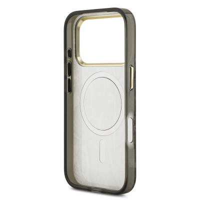 Apple iPhone 17 Pro Max Kılıf Guess Orjinal Lisanslı M-safe Şarj Özellikli Yazı Logolu Python Desenli Kapak - 9