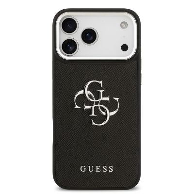 Apple iPhone 17 Pro Max Kılıf Guess Orjinal Lisanslı Metal Kamera Çerçeveli Metal Büyük 4G ve Yazı Logolu PU Deri Kapak - 8