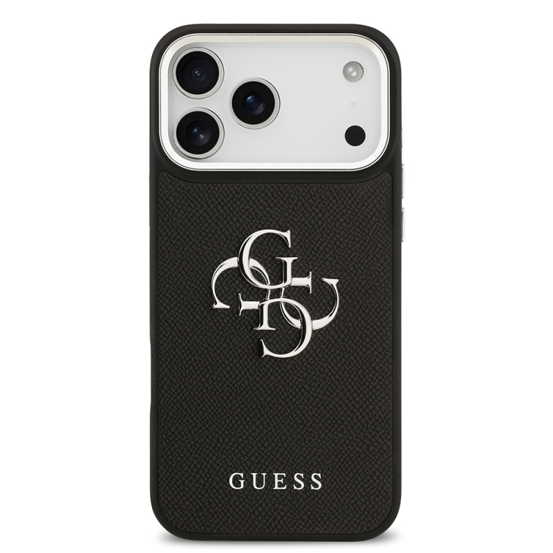 Apple iPhone 17 Pro Max Kılıf Guess Orjinal Lisanslı Metal Kamera Çerçeveli Metal Büyük 4G ve Yazı Logolu PU Deri Kapak - 8