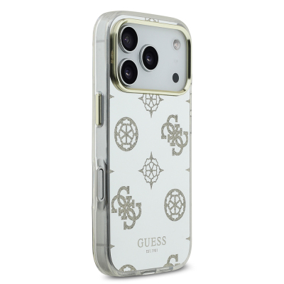 Apple iPhone 17 Pro Max Kılıf Guess Orjinal Lisanslı Metal Kamera Çerçeveli Simli Aynalı Kapak - 5
