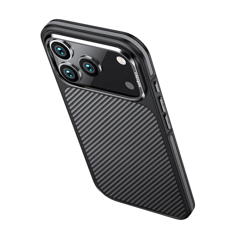 Apple iPhone 17 Pro Max Kılıf Karbon Fiber Görünümlü Wlons Marin Kapak - 7