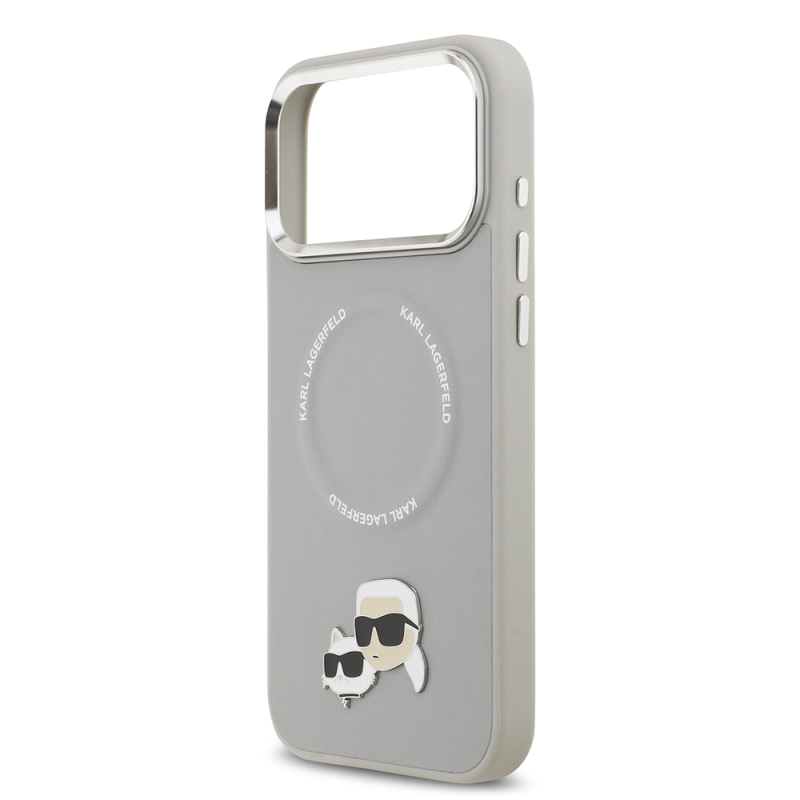 Apple iPhone 17 Pro Max Kılıf Karl Lagerfeld Orjinal Lisanslı M-safe Şarj Özellikli Metal Kamera ve Buton Tasarımlı K&C PU Deri Kapak - 21