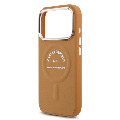 Apple iPhone 17 Pro Max Kılıf Karl Lagerfeld Orjinal Lisanslı M-safe Şarj Özellikli Metal Kamera ve Buton Tasarımlı Paris RSG PU Deri Kapak - 14