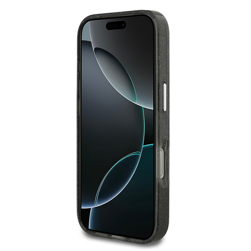 Apple iPhone 17 Pro Max Kılıf Karl Lagerfeld Orjinal Lisanslı Parlayan Simli Karl & Choupette Heads Kapak - 8