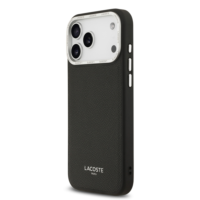 Apple iPhone 17 Pro Max Kılıf Lacoste Orjinal Lisanslı M-safe Şarj Özellikli Champs Elysees PU Deri Tasarımlı Kapak - 7