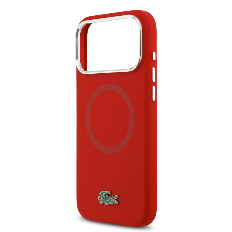 Apple iPhone 17 Pro Max Kılıf Lacoste Orjinal Lisanslı M-safe Şarj Özellikli İkonik Logolu Metal Kamera Çerçeveli Silikon Kapak - 31