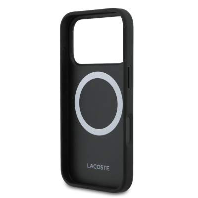 Apple iPhone 17 Pro Max Kılıf Lacoste Orjinal Lisanslı M-safe Şarj Özellikli PU Deri Tasarımlı Kartlıklı Karışık Monogram Desenli Kapak - 29