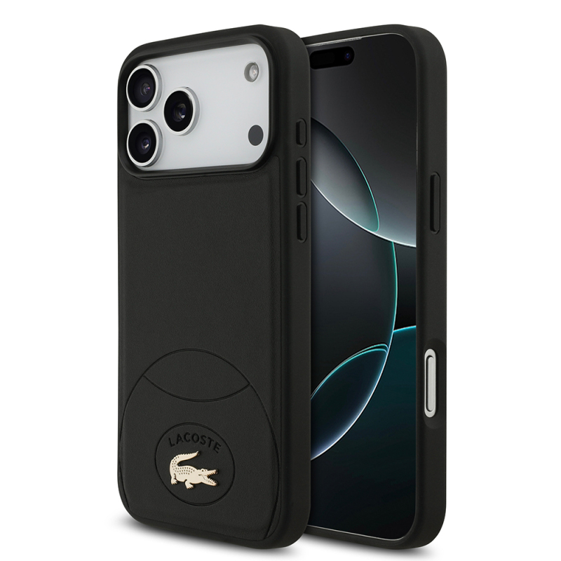 Apple iPhone 17 Pro Max Kılıf Lacoste Orjinal Lisanslı M-safe Şarj Özellikli PU Deri Tasarımlı Metal Logolu Kapak - 1