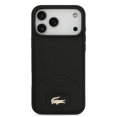 Apple iPhone 17 Pro Max Kılıf Lacoste Orjinal Lisanslı M-safe Şarj Özellikli PU Deri Tasarımlı Metal Logolu Kapak - 4