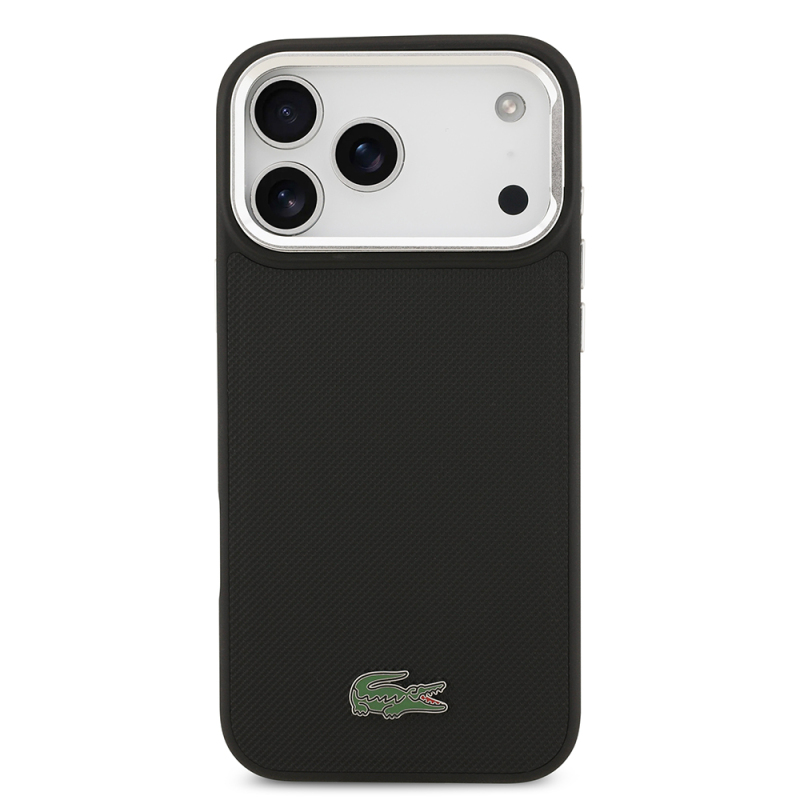 Apple iPhone 17 Pro Max Kılıf Lacoste Orjinal Lisanslı M-safe Şarj Özellikli PU Pike Desenli Standlı Metal Logolu Kapak - 4