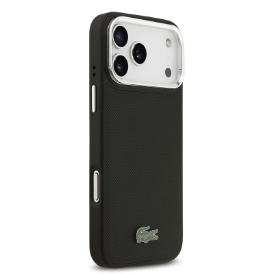 Apple iPhone 17 Pro Max Kılıf Lacoste Orjinal Lisanslı M-safe Şarj Özellikli PU Pike Desenli Standlı Metal Logolu Kapak - 5