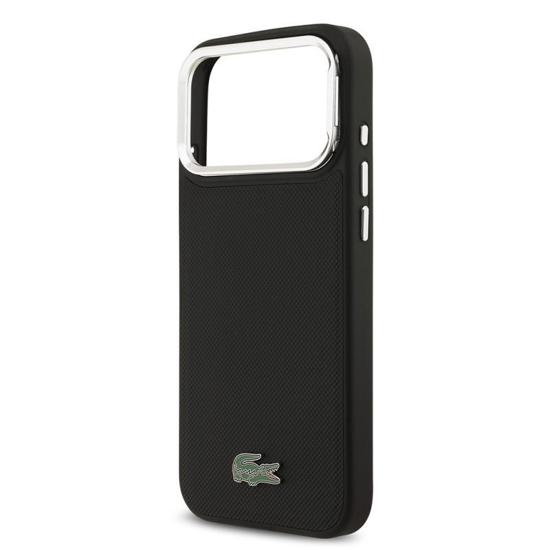 Apple iPhone 17 Pro Max Kılıf Lacoste Orjinal Lisanslı M-safe Şarj Özellikli PU Pike Desenli Standlı Metal Logolu Kapak - 7