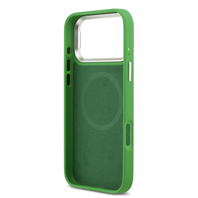 Apple iPhone 17 Pro Max Kılıf Lacoste Orjinal Lisanslı M-safe Şarj Özellikli PU Pike Desenli Standlı Metal Logolu Kapak - 18