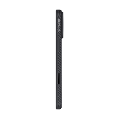 Apple iPhone 17 Pro Max Kılıf M-safe Şarj Özellikli 1500D Aramid Fiber Pitaka Military-Grade Classic Serisi Black-Grey Twill Kapak - 4
