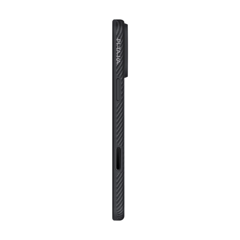 Apple iPhone 17 Pro Max Kılıf M-safe Şarj Özellikli 1500D Aramid Fiber Pitaka Military-Grade Classic Serisi Black-Grey Twill Kapak - 4