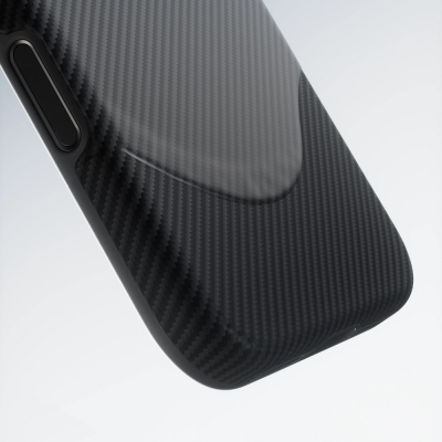 Apple iPhone 17 Pro Max Kılıf M-safe Şarj Özellikli 1500D Aramid Fiber Pitaka Military-Grade Classic Serisi Black-Grey Twill Kapak - 5