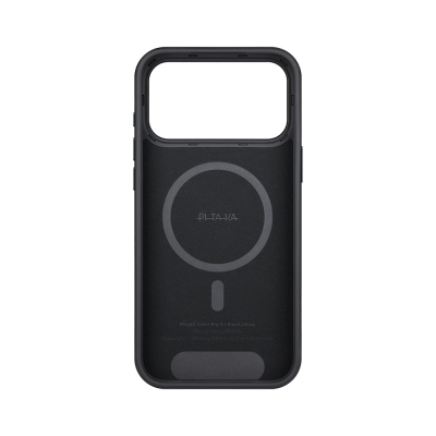Apple iPhone 17 Pro Max Kılıf M-safe Şarj Özellikli 1500D Aramid Fiber Pitaka Military-Grade Classic Serisi Black-Grey Twill Kapak - 9
