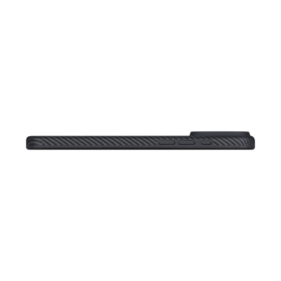 Apple iPhone 17 Pro Max Kılıf M-safe Şarj Özellikli 1500D Aramid Fiber Pitaka Military-Grade Classic Serisi Black-Grey Twill Kapak - 8