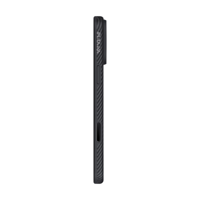 Apple iPhone 17 Pro Max Kılıf M-safe Şarj Özellikli 1500D Aramid Fiber Pitaka Military-Grade Classic Serisi Black-Grey Twill Kapak - 6