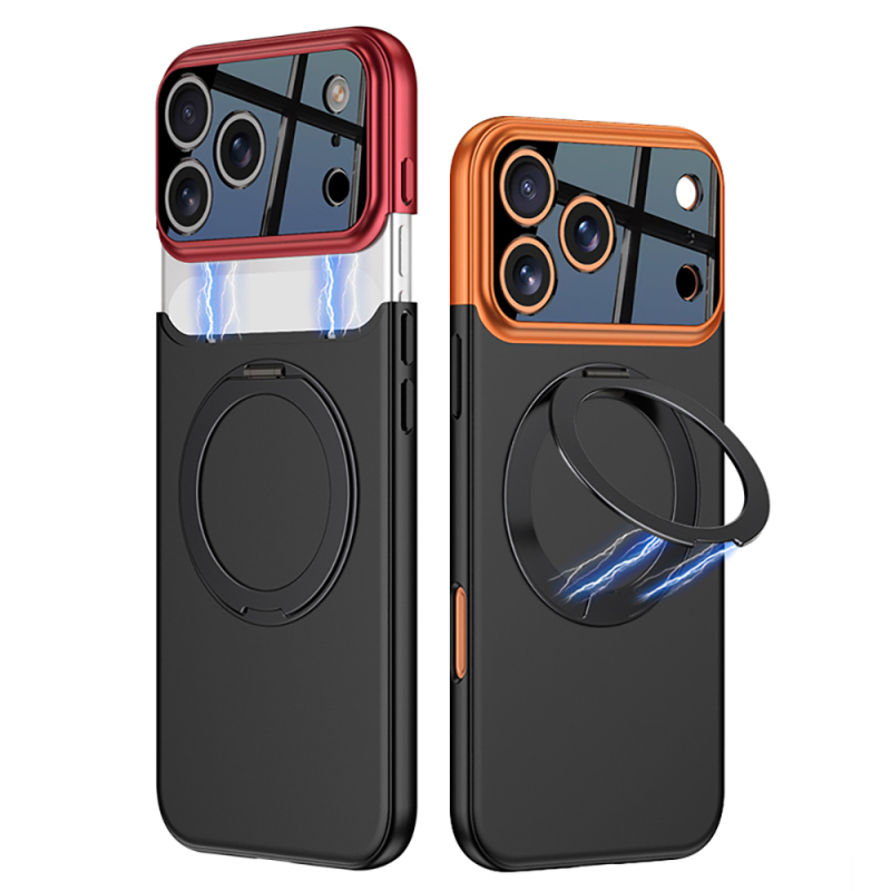 Apple iPhone 17 Pro Max Kılıf M-safe Şarj Özellikli 360 Derece Standlı Çift Parçalı Zore Torino Kapak - 12