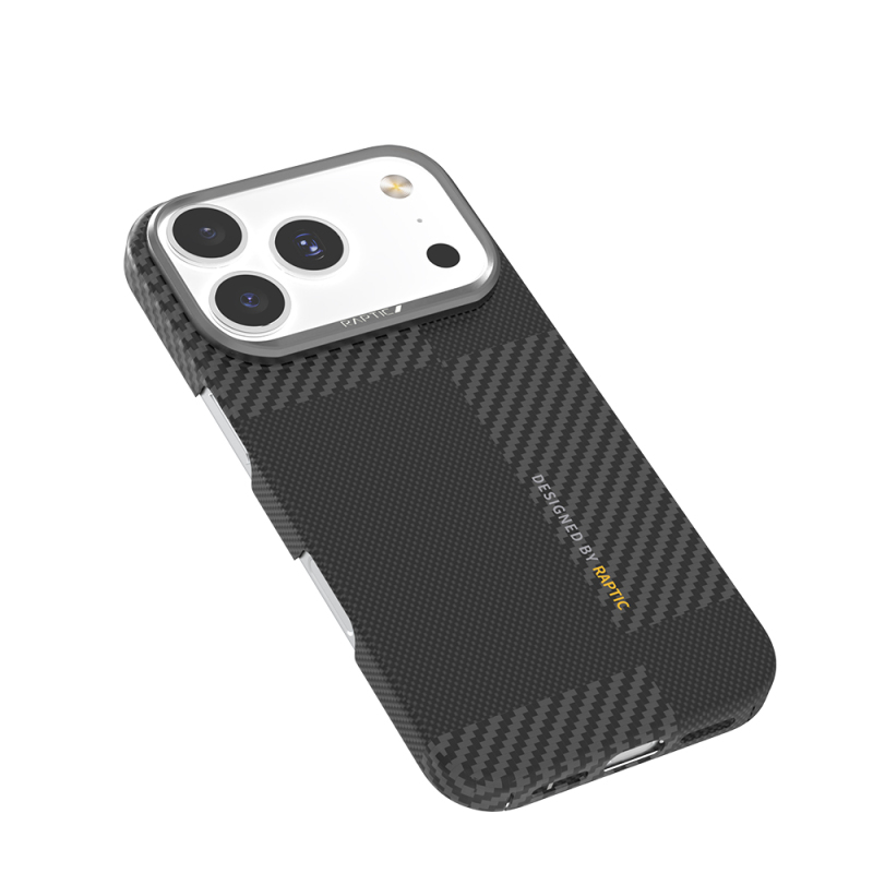 Apple iPhone 17 Pro Max Kılıf M-safe Şarj Özellikli 600D Metal Kamera Çerçeveli Raptic Aramid Fiber Geotik Serisi Kapak - 3