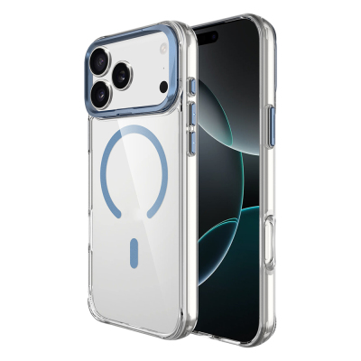 Apple iPhone 17 Pro Max Kılıf M-safe Şarj Özellikli Airbagli Kamera Standlı Zore Azor Kapak - 16