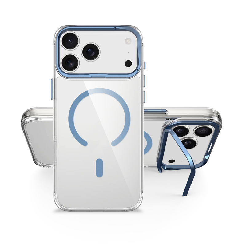 Apple iPhone 17 Pro Max Kılıf M-safe Şarj Özellikli Airbagli Kamera Standlı Zore Azor Kapak - 17