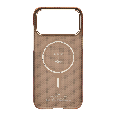 Apple iPhone 17 Pro Max Kılıf M-safe Şarj Özellikli Aramid Karbon Fiber Pitaka Flora in Grid Serisi Kapak - 8