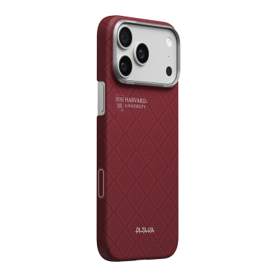 Apple iPhone 17 Pro Max Kılıf M-safe Şarj Özellikli Aramid Fiber Pitaka Harvard University Serisi Kapak - 2