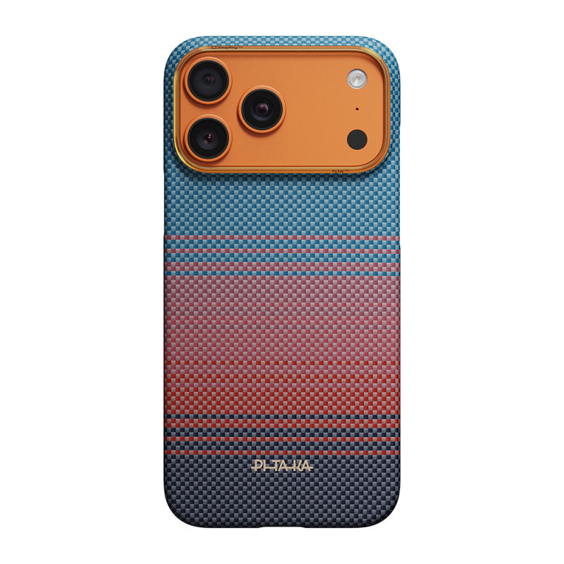 Apple iPhone 17 Pro Max Kılıf M-safe Şarj Özellikli Aramid Fiber Pitaka Sunset 2.0 California Dream Serisi Kapak - 1