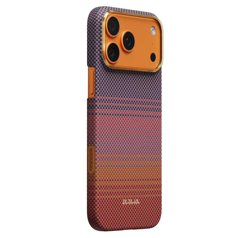 Apple iPhone 17 Pro Max Kılıf M-safe Şarj Özellikli Aramid Karbon Fiber Pitaka Sunset 2.0 California Dream Serisi Kapak - 14