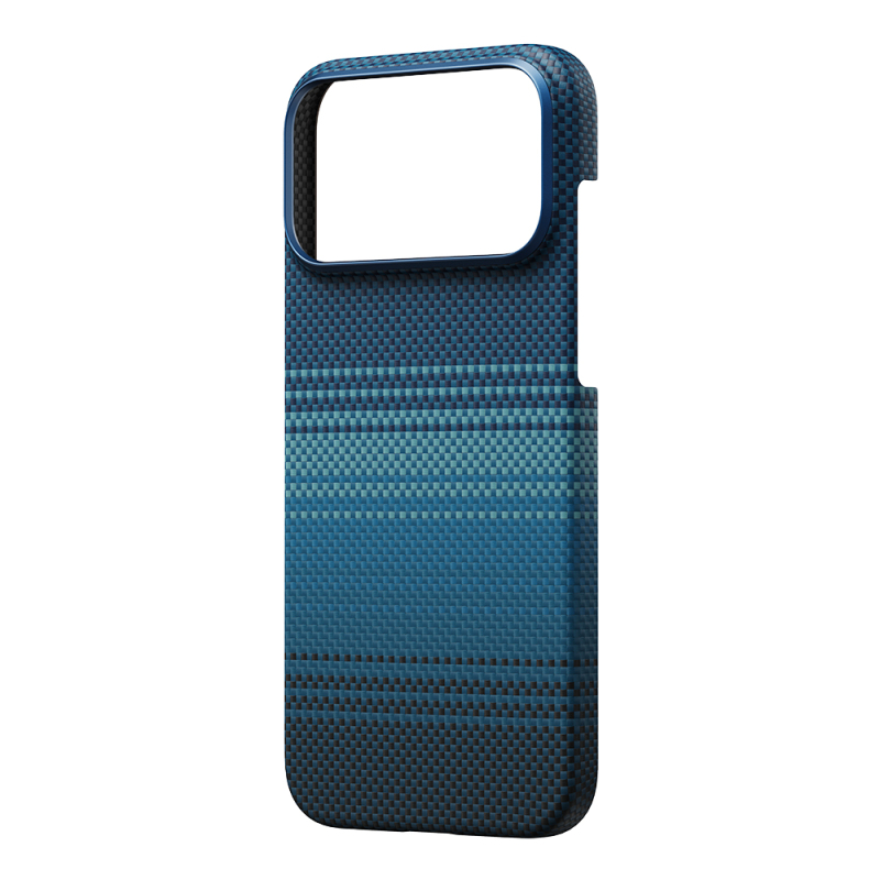 Apple iPhone 17 Pro Max Kılıf M-safe Şarj Özellikli Aramid Fiber Pitaka Tactile Woven Sunset-Moonrise Serisi Sunset Kapak - 6