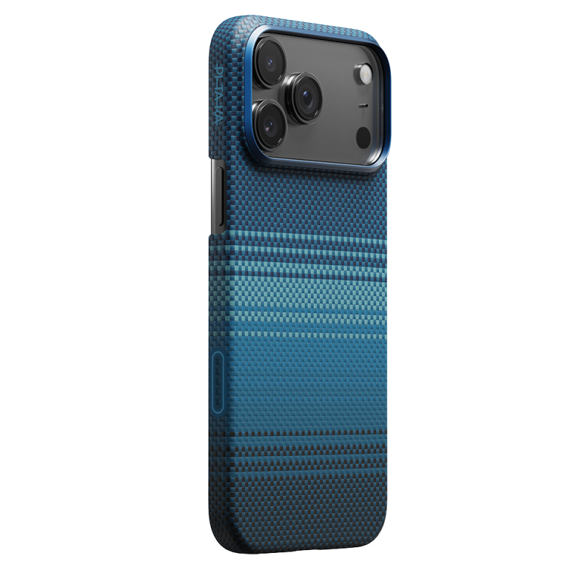 Apple iPhone 17 Pro Max Kılıf M-safe Şarj Özellikli Aramid Fiber Pitaka Tactile Woven Sunset-Moonrise Serisi Sunset Kapak - 2