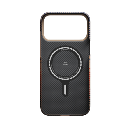 Apple iPhone 17 Pro Max Kılıf M-safe Şarj Özellikli Aramid Fiber Pitaka Tactile Woven Sunset-Moonrise Serisi Sunset Kapak - 15