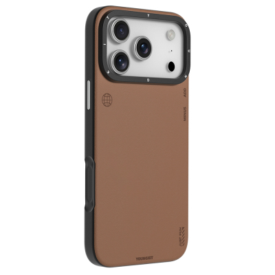 Apple iPhone 17 Pro Max Kılıf M-safe Şarj Özellikli Basit Mat Deri Desenli Youngkit Tech Fashion Serisi Kapak - 6