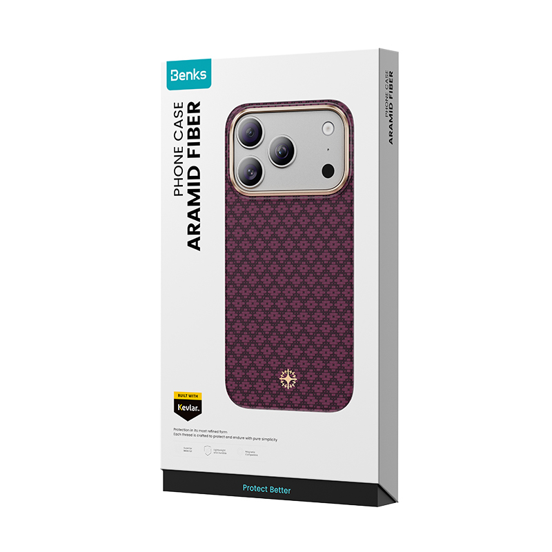 Apple iPhone 17 Pro Max Kılıf M-Safe Şarj Özellikli Benks ArmorAir ArmorGrid Serisi C1 Kevlar Karbon Kapak - 7
