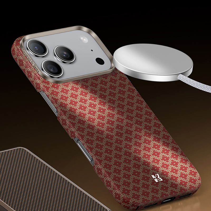Apple iPhone 17 Pro Max Kılıf M-Safe Şarj Özellikli Benks ArmorAir ArmorGrid Serisi Kevlar Kapak - 25