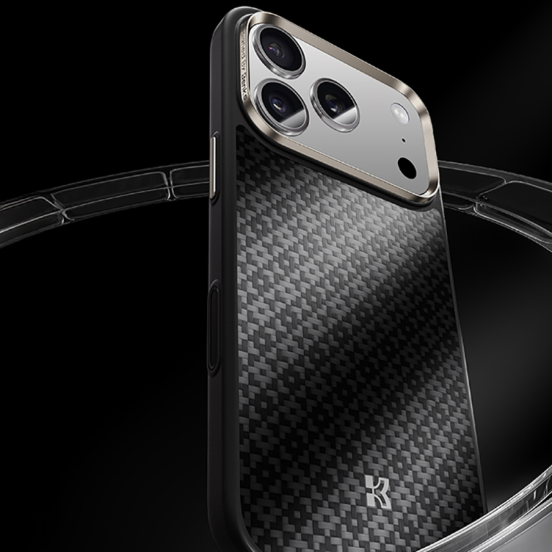 Apple iPhone 17 Pro Max Kılıf M-Safe Şarj Özellikli Benks ArmorPro ArmorGrid Serisi Kevlar Kapak - 3