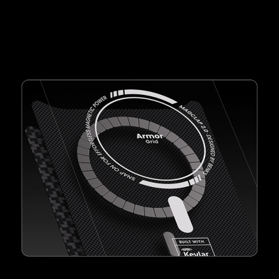 Apple iPhone 17 Pro Max Kılıf M-Safe Şarj Özellikli Benks ArmorPro ArmorGrid Serisi Kevlar Kapak - 9