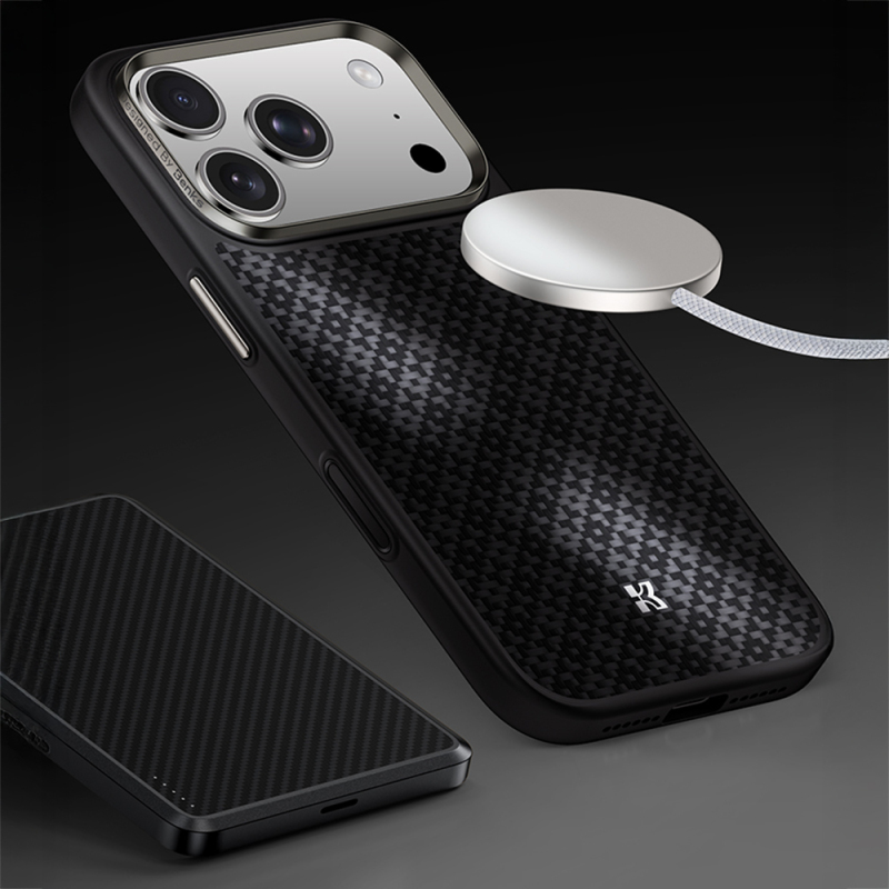 Apple iPhone 17 Pro Max Kılıf M-Safe Şarj Özellikli Benks ArmorPro ArmorGrid Serisi Kevlar Kapak - 10